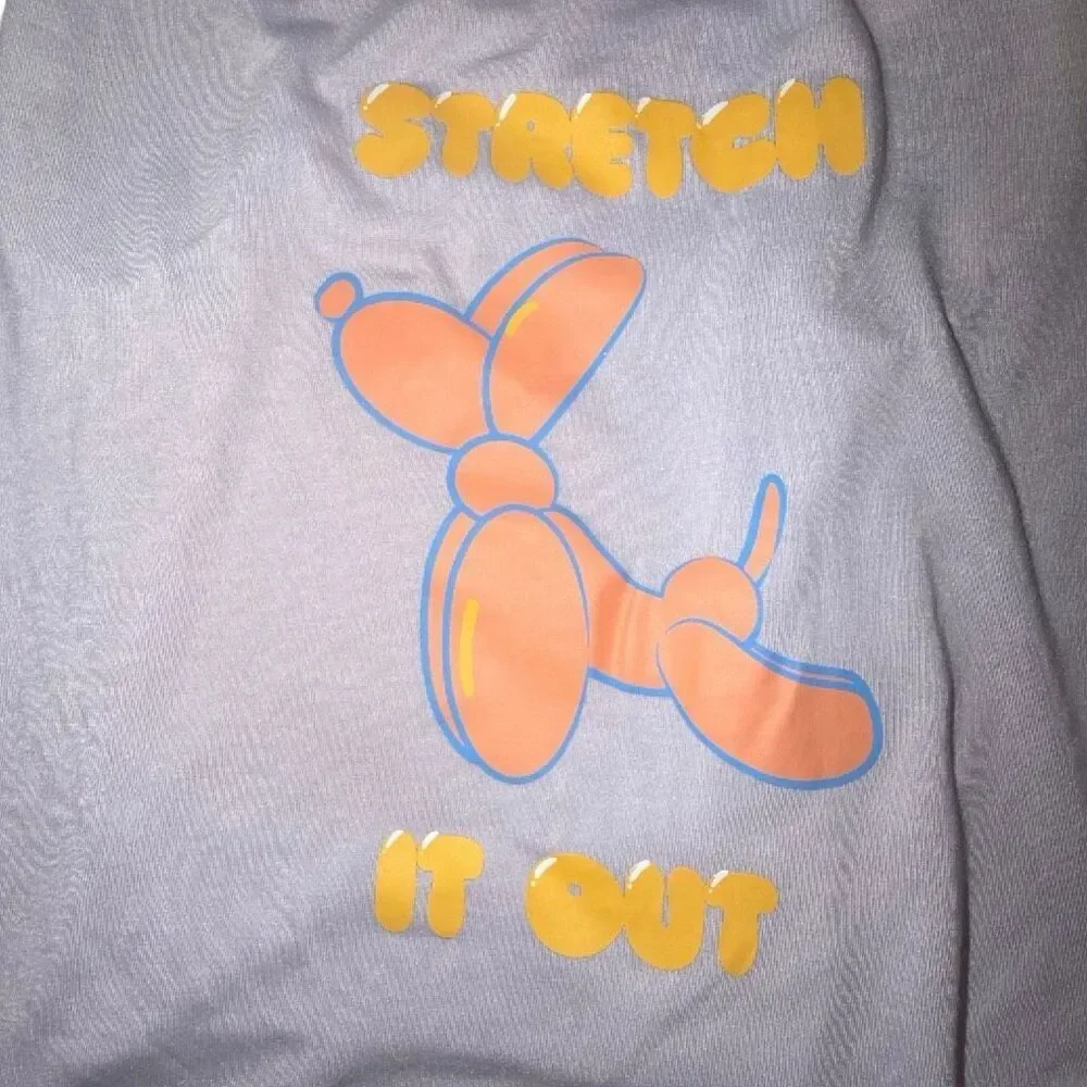 Pet t-shirts L dog shirt TOP PAW “Stretch it Out” balloon anima purple + yellow
